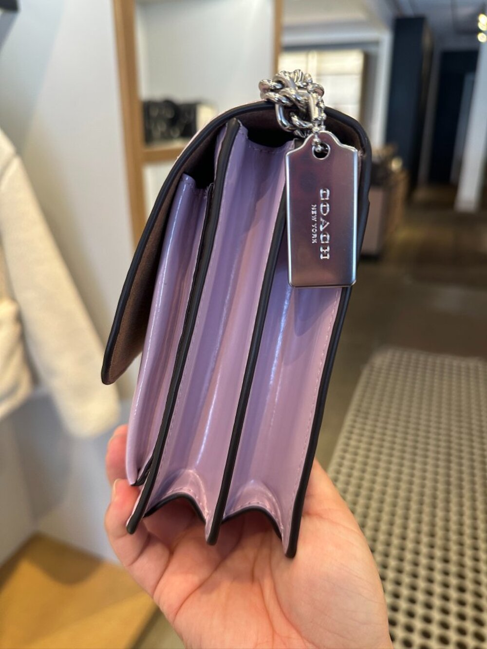 NWT! Coach CDA97 Klare Crossbody Bag In Signature Leather Light Violet/Silver - Picture 3 of 9